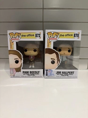 Funko Pop The Office Jim Halpert #870 & Pam Beesly #872 Vinyl Figures Set