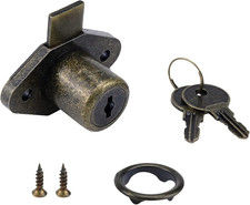 Cabinet Drawer Lock with Keys, Antique Bronze, Zinc Alloy, 1 Pack Smooth Opera