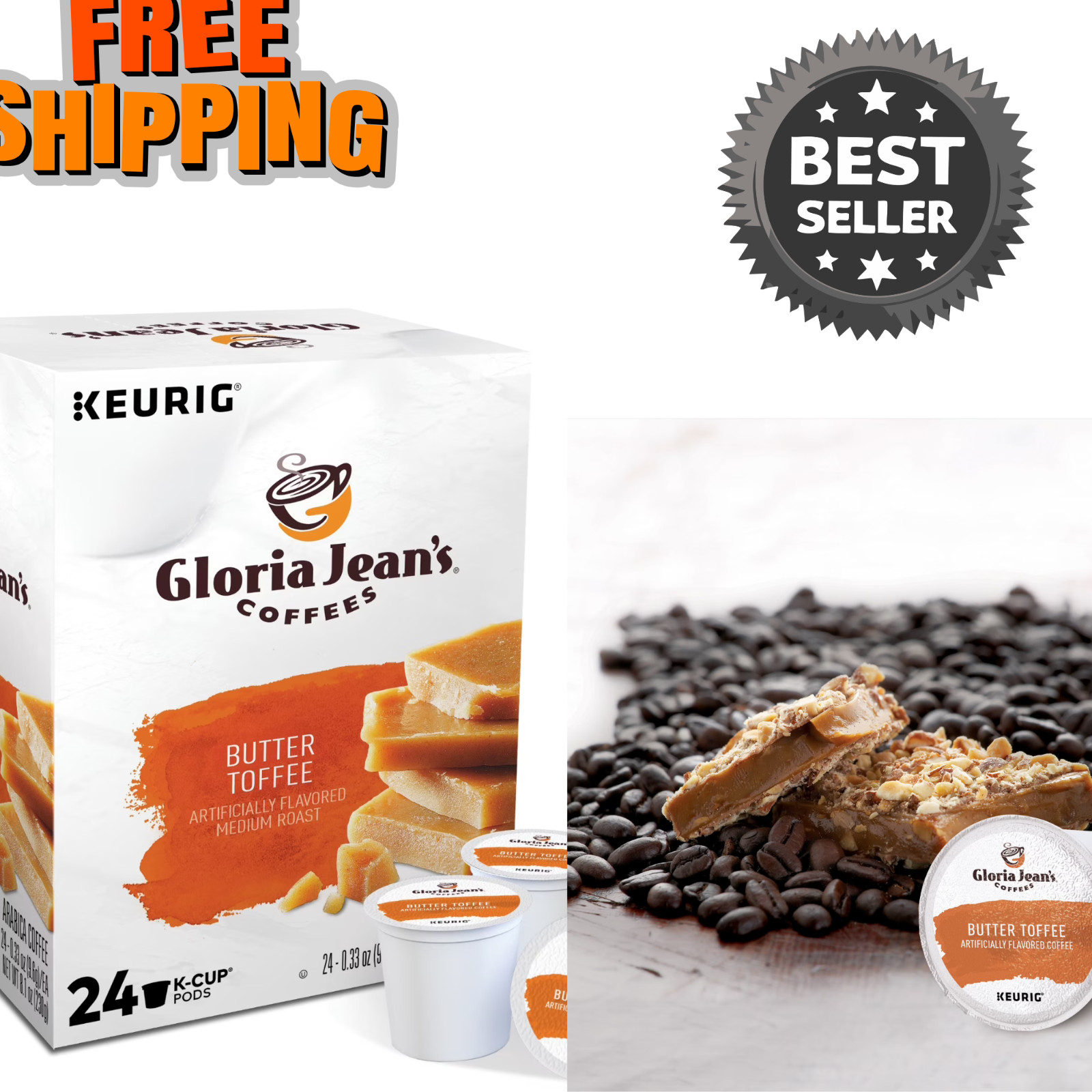 Butter Toffee Coffee K Cups 96 Count Single Serve Coffee Pod