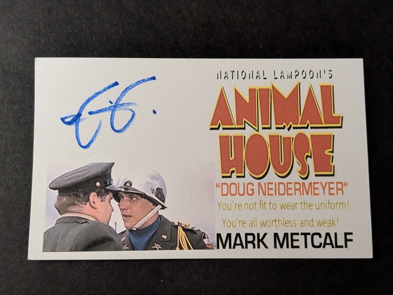 Mark Metcalf Signed Index Card - Animal House