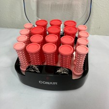 Conair Curls Waves Multi-Size Hot Rollers Curlers 20 HS83N Pink With Clips