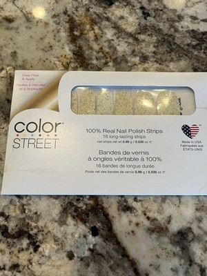 Color Street Nail Strips ~ CHAMPAGNE SUGAR ~ Retired Gold Glitter Overlay