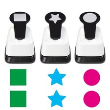 Paper Punch 3 Pcak, Circle Punch, Square Punches, Star Punches, 1 in