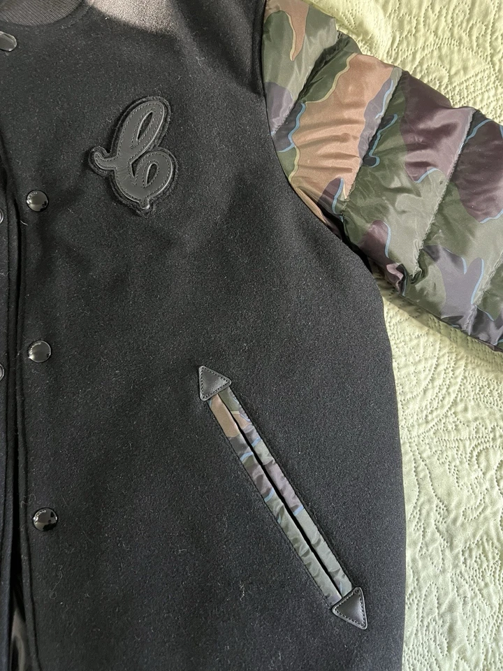 New Coach Jacket Men’s Small Wool Leather Nylon Bomber Varsity Aviator Letterman - Image 3 of 4