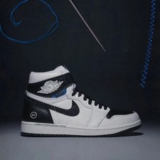 Air Jordan 1 x Fragment x Union LA High OG Shoes White Black Official