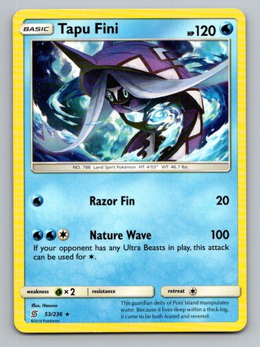 Tapu Fini 53/236 Rare Unified Minds Pokemon Lightly Played