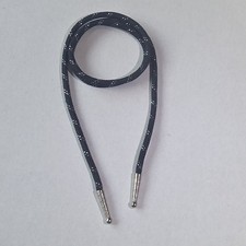 Black/Silver Braided Bolo Tie Cord Replacement Silver Tone Tips Western 30"