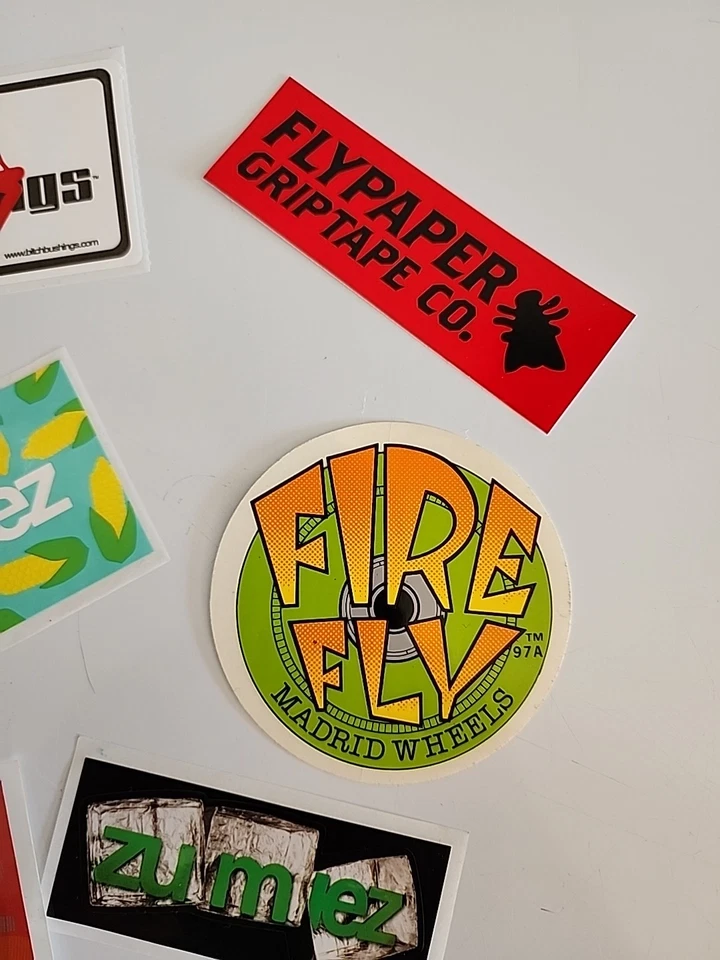 Lote de pegatinas de skate vintage Madrid, Off Shore, Flypaper, Zumiez, Bones, Troj Foto 3 de 4