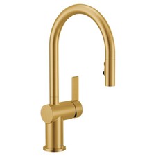 Moen 7622 Cia 1.5 GPM 1 Hole Pull Down Kitchen Faucet - Gold