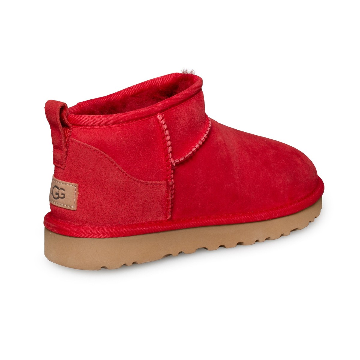 UGG CLASSIC ULTRA MINI RIBBON RED SUEDE FUR COMFORT WOMEN'S