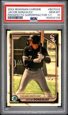 Marketplace image: 2024 Bowman Chrome  #BCP242 Jacob Gonzalez Prospects-Superfractor 1/1 PSA 10