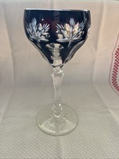 Böhmen Bohemia Römer Weinglas Überfangglas geschliffen ganz dunkles Rot