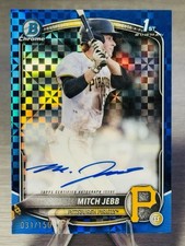 MITCH JEBB 2025 Bowman Chrome 1st Blue Geometric Refractor Auto SP /150 #PIRATES