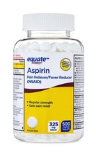 Aspirin, 500 Coated Tablets, 325 mg ea. Equate(Walmart) Brand **Bayer Compare