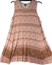 Style & Co. Womens 1X Flip Flop Dress Tulip Pink  Sleeveless A-Line Dress