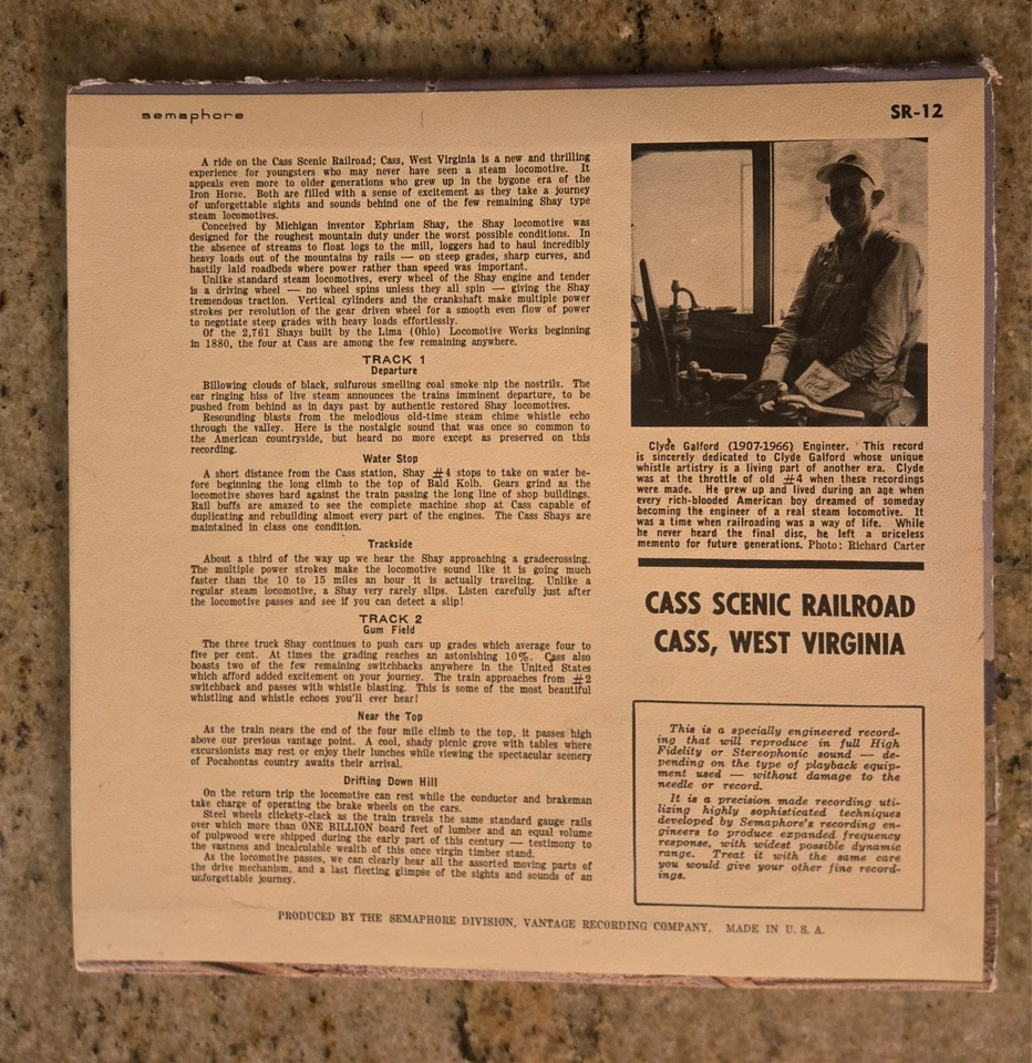 Whistles At Cass/ Cass Scenic Railroad 45 rpm - Image 2 of 4