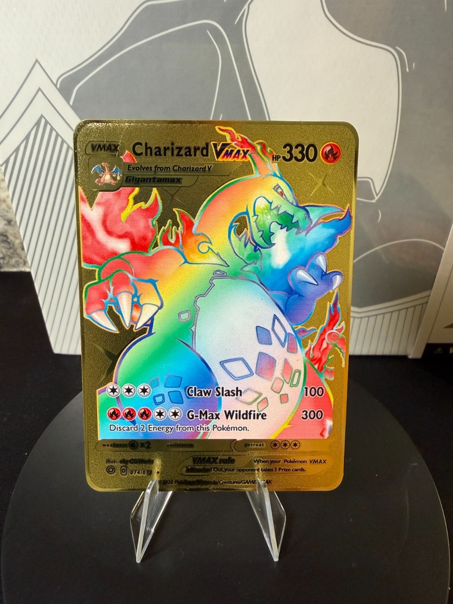 Charizard Rainbow VMAX 74/73 Pokemon Premium Collectible Gold