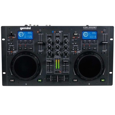 Gemini CDM-4000BT 2-Chan Dual CD/MP3/USB DJ Media Player Controller Mixer System
