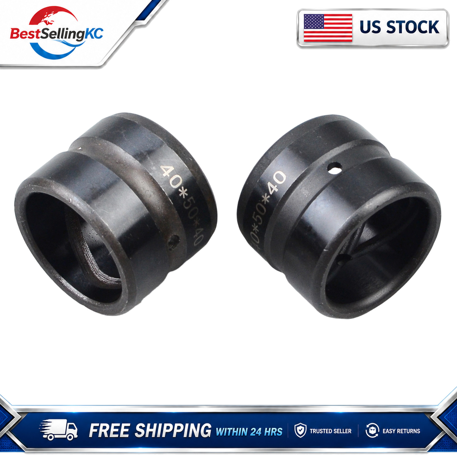 2 PCS 40 MM EXCAVATOR BUSHING HARDEN STEEL , ID 40mm x OD 50mm x L 40mm