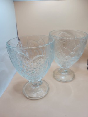Vintage Pasabahce Obst geprägt Kelch Stil Gläser, schweres Glas