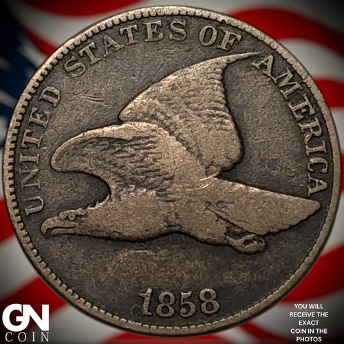 1858 LARGE LETTERS Flying Eagle Cent Penny Z6046
