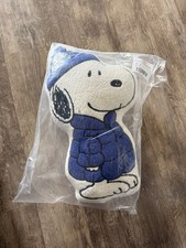 Peanuts Snoopy Sherpa Pillow Blue Puffer Jacket Christmas Plush NWT 15  