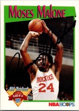1991-92 -Moses Malone- (d.2015) NBA Hoops Autograph/Signed/Auto NBA Card #323
