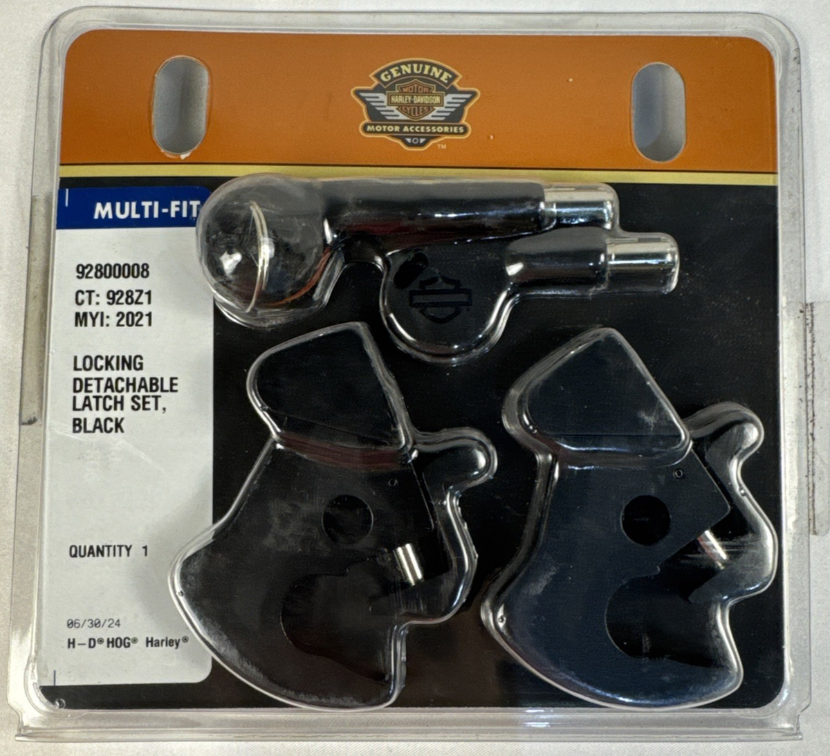 OEM Harley-Davidson Locking Detachable Latch Set 92800008 Black