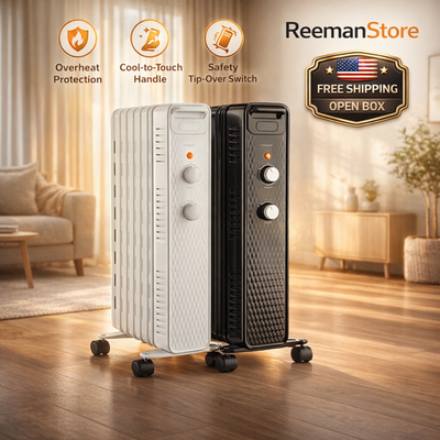 #ad 1500W Mainstays Mechanical Oil Filled Electric Radiator Heater Assorted colors $53.99