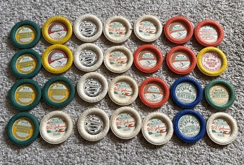 Vintage Milk Caps Vermont Stowe, Stamford, Rutland, Waitsfield Lot of 28