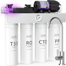 SimPure T1-400UV Tankless Reverse Osmosis System w/ UV, 400GPD, 8-Stage-OPEN BOX