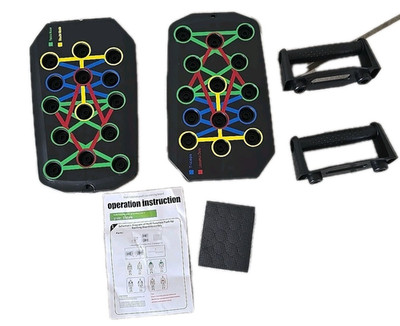 Foldable Push Up Board w Handles Color Coded Home Gym Workout Trainer Portable