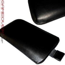Samsung Galaxy Ace GT-S5830 - LEDER TASCHE HÜLLE CASE COVER ETUI - schwarz