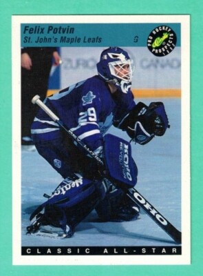1) FELIX POTVIN 1993 CLASSIC # 80 ST JOHNS LEAFS MINOR GOALIE CARD