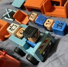 🔥VTG 15pc Lot of 1970's Playskool Square People, Cars, Furn Firemen Fire truck — photo 4