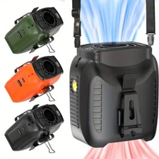 Portable Waist Fan Clip On 10000mAh Rechargeable Personal Cooling Neck Shirt Fan