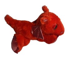 Aurora Dreamy Eyes 10" Red Flame Metallic Dragon Plush Stuffed Animal Doll Toy