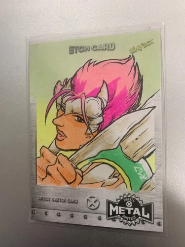1/1  2020 Deck Marvel Metal Universe Sketch Card Etch Card SSP Roberto Duque