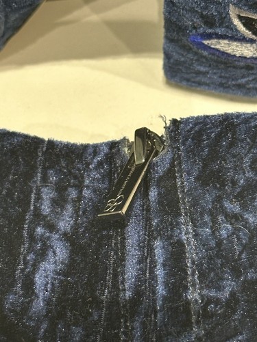 Jessica Simpson blau Samt Wazlin Reißverschluss Stiefel Größe 7,5 gebraucht guter Zustand - Bild 10 von 24