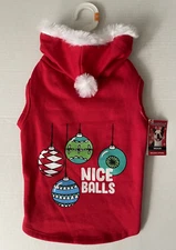 Simply Dog Holiday Pet Apparel Christmas Costume Says - Nice Balls Sz Medium NWT