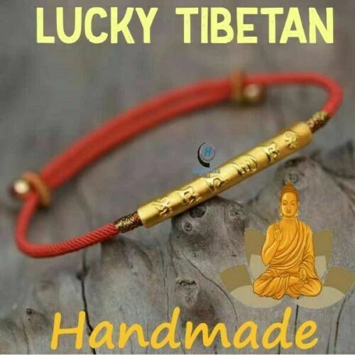 Lucky red string shop bracelet mantra