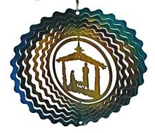 Nativity Scene Christmas Manger Wind Spinner Holiday Eye Catcher 