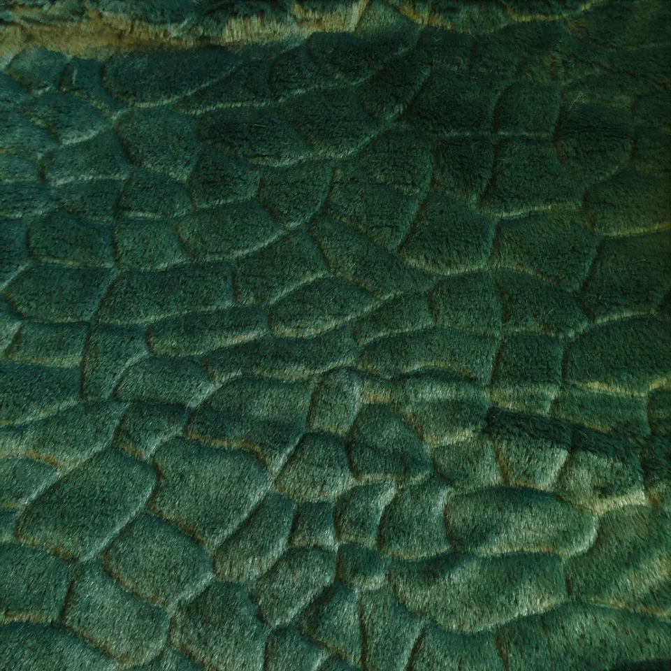 Fabric Material Faux Fur Micro STEPPING STONE - BOTTLE GREEN