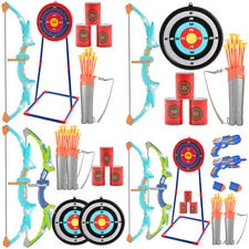 VEVOR Kids Bow and Arrow Set LED Light Up Archery Kit 2/1 Pack 20/10 Arrows