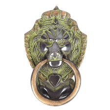 Main Crafted Vintage Style Grand Laiton Lions Tête Porte Heurtoir Décor Maison