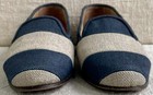 Stubbs & Wootton Women’s Classic Navy/Natural Linen Striped Loafers US 6 ($575) — photo 5