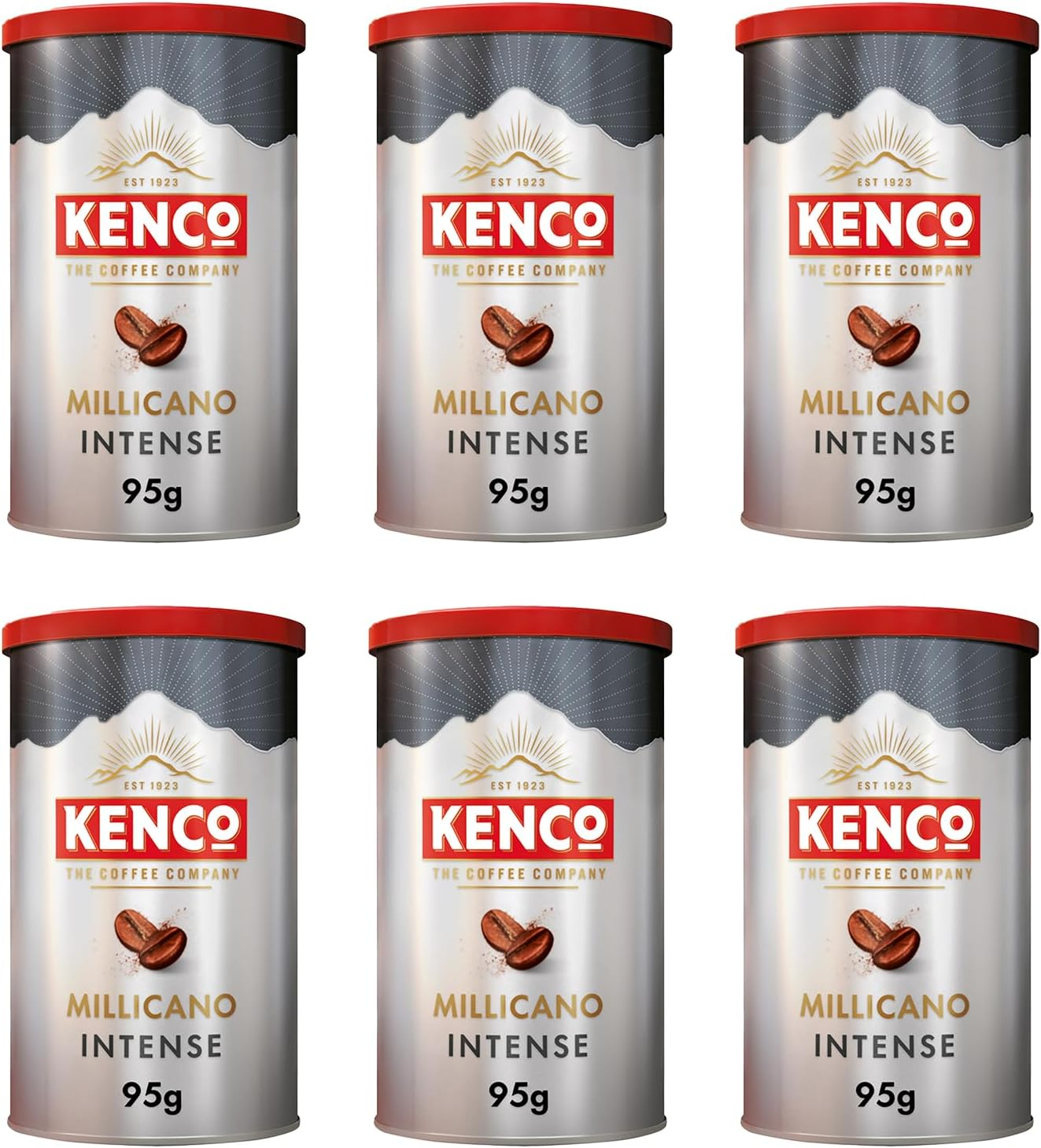 Kenco Millicano Intense Instant Coffee 95G (Pack of 6 Tins, Total 570G)