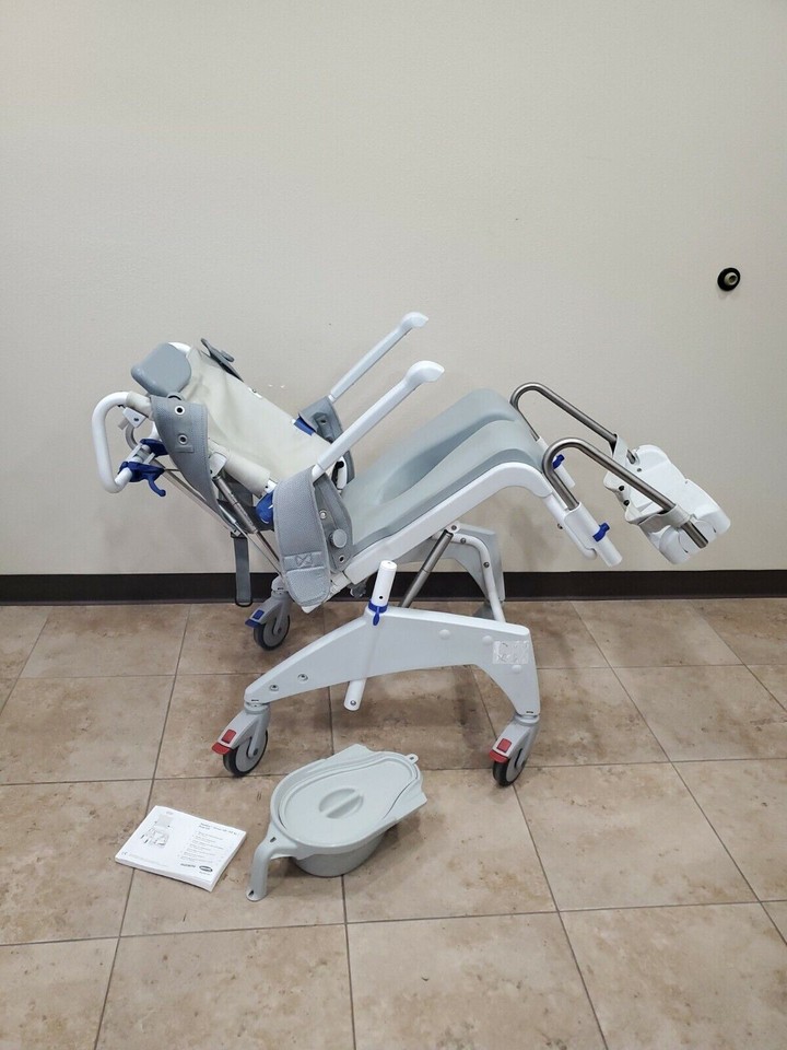 Aquatec Ocean XL VIP Tiltinspace and Recline Rolling Shower & Commode