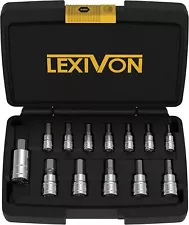LEXIVON HEX Bit Socket Set, Premium S2 Alloy Steel | METRIC 13pc, Black 