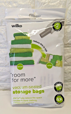 Wilko vakuumversiegelte Aufbewahrungsbeutel 2 Größen 2er Pack klein und mittel